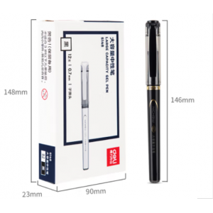 得力(deli)0.7mm大容量中性笔水笔子弹头商务签字笔 12支/盒DL-S148