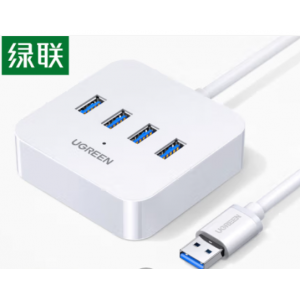 绿联 USB3.0分线器扩展坞 高速4口拓展坞HUB集线器 笔记本电脑一拖四多接口转换器接头延长线1.5米 30221